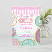 Invitation Green 1er anniversaire Donut Party (Debout devant)