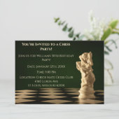 Invitation Green 30th Birthday Party Chess Chevalier (Debout devant)