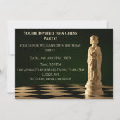 Invitation Green 30th Birthday Party Chess King (Devant)