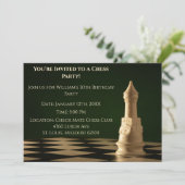 Invitation Green 30th Birthday Party Chess Rook (Debout devant)