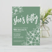 Invitation Green 50th Birthday Party (Debout devant)