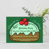 Invitation Green 50th Birthday Party Chocolate Donut Dessert (Debout devant)