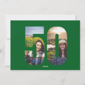 Invitation Green 50th Birthday Party Chocolate Donut Dessert (Dos)