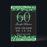 Invitation Green 60th Birthday Party Enregistrer la date<br><div class="desc">Design élégant "60th Birthday Party" avec des lumières à cordes vertes et nom personnalisé et texte de détails. Facile à utiliser et facile à personnaliser. Commandez aujourd'hui !</div>