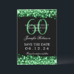 Invitation Green 60th Birthday Party Enregistrer la date<br><div class="desc">Design élégant "60th Birthday Party" avec des lumières à cordes vertes et nom personnalisé et texte de détails. Facile à utiliser et facile à personnaliser. Commandez aujourd'hui !</div>