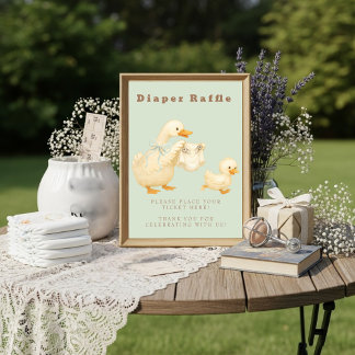 Invitation Green A Silly Goose Diaper Raffle Table Sign 