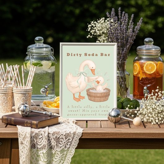 Invitation Green A Silly Goose Dirty Soda Bar Sign