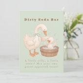 Invitation Green A Silly Goose Dirty Soda Bar Sign (Debout devant)