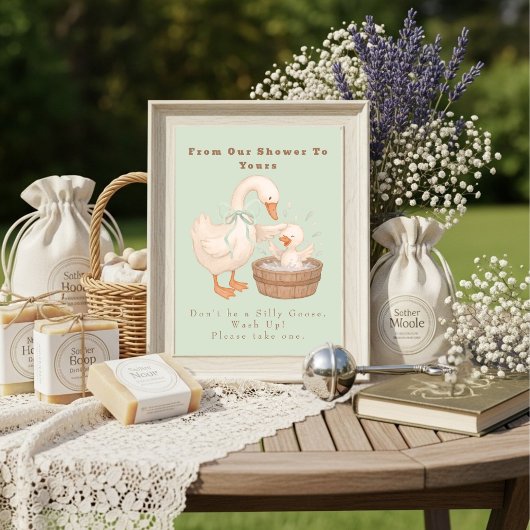 Invitation Green A Silly Goose From Our Shower To Yours Sign