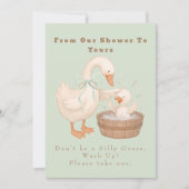 Invitation Green A Silly Goose From Our Shower To Yours Sign (Devant)