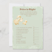 Invitation Green A Silly Goose Price is Right Game card (Devant)
