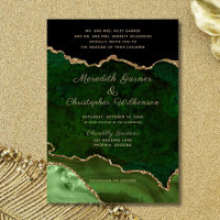 Green Agate Geode Gold Parties scintillant Mariage