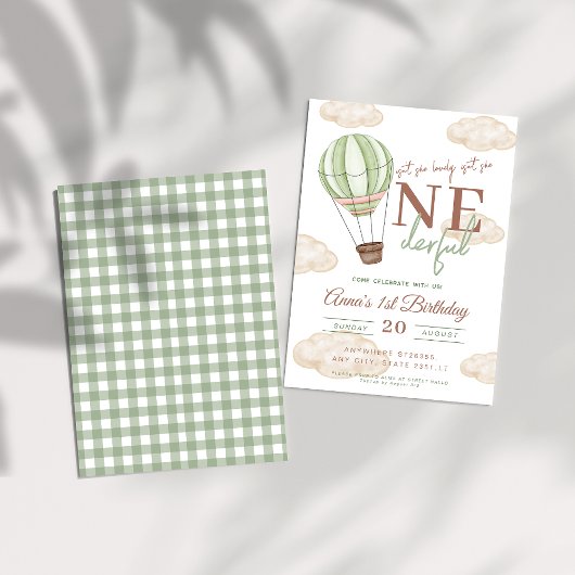 Invitation Green Air Balloon n'est-elle pas un anniversaire m