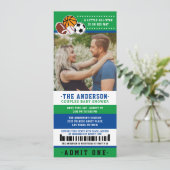 Invitation Green All Star Sport Ticket Couples Douche Photo (Debout devant)