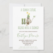 Invitation Green and Brown Spring Gardening Bridal Shower (Devant)