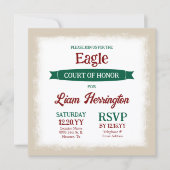 Invitation Green and Burgundy Eagle Scout Court of Honor (Devant)
