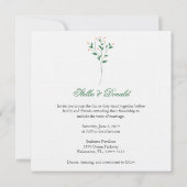 Invitation Green and Choral Twigs Wedding Monogram (Dos)