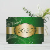 Invitation Green and Gold 2025 Graduation Party (Debout devant)