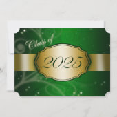 Invitation Green and Gold 2025 Graduation Party (Devant)