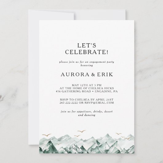 Invitation Green and Gold Mountain Fêtons l'invitation (Devant)