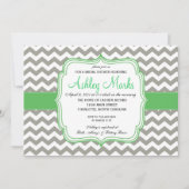 Invitation Green and Grey Chevron (Devant)
