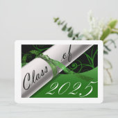 Invitation Green and White Graduation Party (Debout devant)