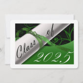 Invitation Green and White Graduation Party (Devant)