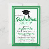 Invitation Green and White Photo Graduation Party (Devant)