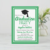 Invitation Green and White Photo Graduation Party (Debout devant)