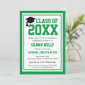 Invitation Green and White Photo Graduation Party (Debout devant)