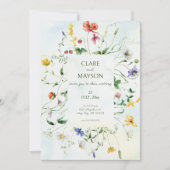 Invitation Green and White Romance Rustique Mariage d'été (Devant)