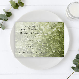 Invitation Green Annabelle Hydrangea Dîner de répétition Mari