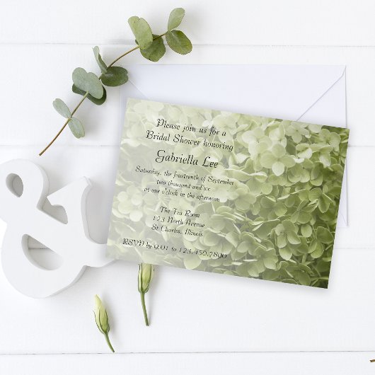 Invitation Green Annabelle Hydrangea Fête des mariées florale