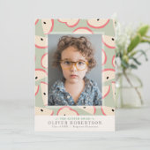 Invitation Green Apple Boy Kindergarten Photo Graduation (Debout devant)