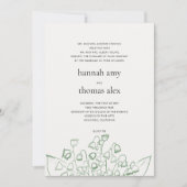 Invitation Green Art Sketch Lily Valley Mariage officiel mode (Devant)