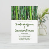 Invitation Green Bamboo Stalks Mariage de la photographie de  (Debout devant)