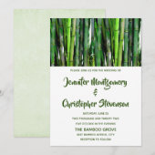 Invitation Green Bamboo Stalks Mariage de la photographie de  (Devant / Derrière)