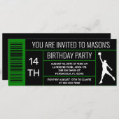 Invitation Green Basketball Anniversaire Fête de chaussures É (Devant / Derrière)