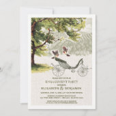 Invitation Green Beige Vintage Oak tree (Devant)