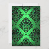 Invitation Green & Black Chic Damask Bachelorette Party (Dos)