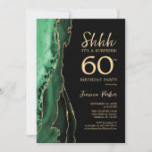 Invitation Green Black Gold Agate Surprise 60e anniversaire (Devant)