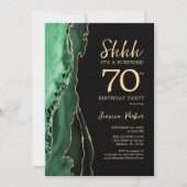 Invitation Green Black Gold Agate Surprise 70e anniversaire (Devant)