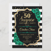 Invitation Green Black Gold Surprise 50e anniversaire (Devant)