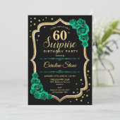 Invitation Green Black Gold Surprise 60e anniversaire (Debout devant)