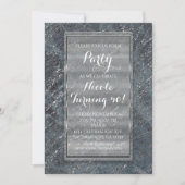 Invitation Green Black Gris Moderne Marbre Designer Invitatio (Devant)