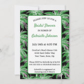 Invitation Green Black Palm Tree Modern Summer Shower Party (Devant)