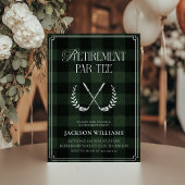 Invitation Green & Black Plaid Golf Retirement Party