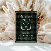 Invitation Green & Black Plaid Golf Retirement Party