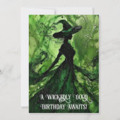 Invitation Green Black Witch Two Wicked Girl 2e anniversaire (Dos)