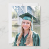 Invitation Green Blue Gold Finance Dollar Photo Grad Party (Dos)